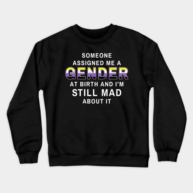 Mad About Gender (nonbinary) Crewneck Sweatshirt by technehiyaw